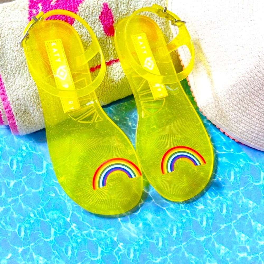 Katy Perry Yellow Rainbow 🌈 Jelly Sandals